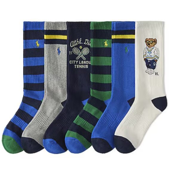 Open Full Size Image Polo Ralph Lauren Big & Tall Athletic Club Bear Crew Socks - Picture 1 of 4
